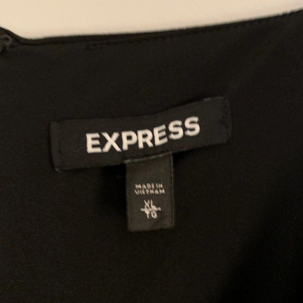 Express Black Satin Dress - Picture 3 of 3